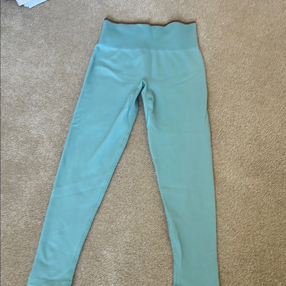 Outdoor Voices Aqua Ribbed Leggings